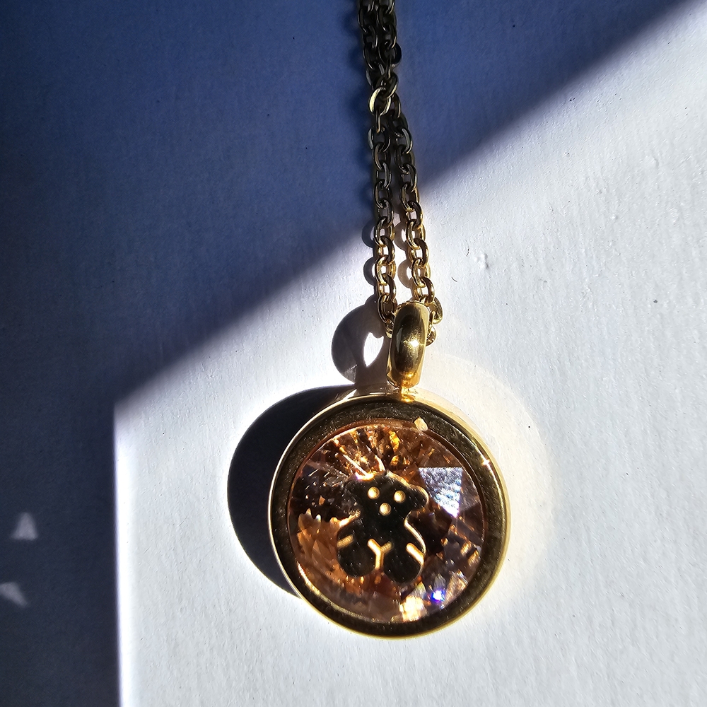 Tous Inspired Elegant Gold Pendant Necklace